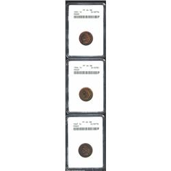 1901 1C PR64 Red and Brown ANACS, iridescent red-orange and sea-green patina, a good strike, an exqu