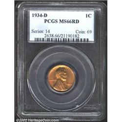 1934-D 1C MS66 Red PCGS.