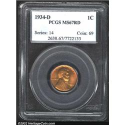 1934-D 1C MS67 Red PCGS.