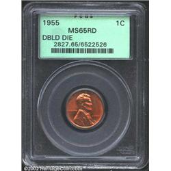 1955/55 1C Doubled Die MS65 Red PCGS.
