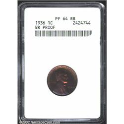 1936 1C Type Two PR64 Red and Brown ANACS.