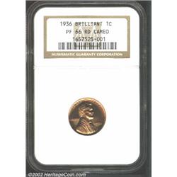 1936 1C Brilliant PR66 Red, Cameo NGC.
