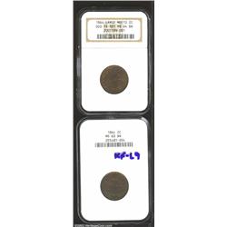 1864 2C Large Motto MS63 Brown NGC, KF-L9-RPD, scarce, the 64 is sharply repunched, nicely struck, m