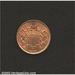1864 2C Large Motto MS65 Red and Brown Uncertified.