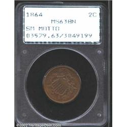 1864 2C Small Motto MS63 Brown PCGS.