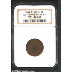 1865 2C MS65 Brown NGC.
