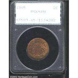 1865 2C MS65 Red and Brown PCGS.