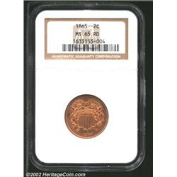 1865 2C MS65 Red NGC.