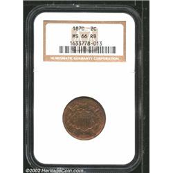 1870 2C MS66 Red and Brown NGC.