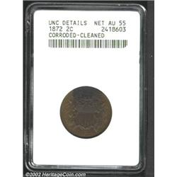 1872 2C--Corroded, Cleaned--ANACS.