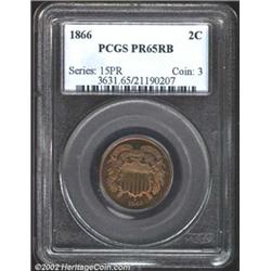 1866 2C PR65 Red and Brown PCGS.