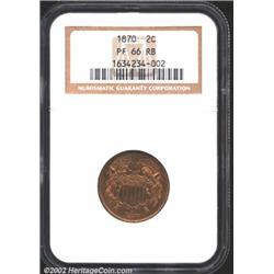 1870 2C PR66 Red and Brown NGC.