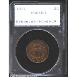 1871 2C PR65 Red and Brown PCGS.