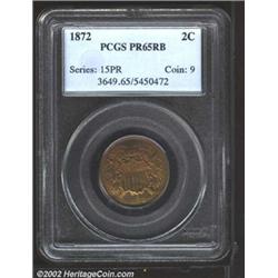 1872 2C PR65 Red and Brown PCGS.