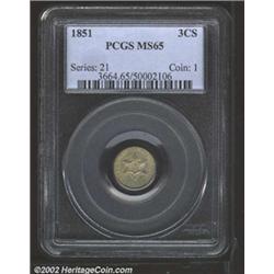 1851 3CS MS65 PCGS.