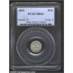 1852 3CS MS63 PCGS.