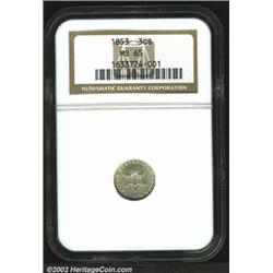 1853 3CS MS65 NGC.