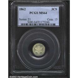 1862 3CS MS64 PCGS.