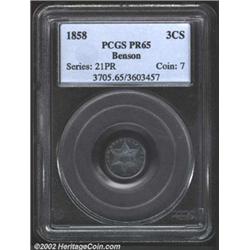 1858 3CS PR65 PCGS.