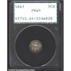 1863 3CS PR65 PCGS.