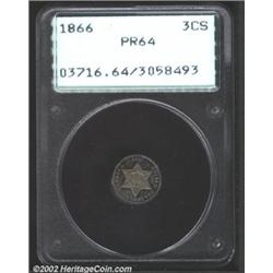 1866 3CS PR64 PCGS.