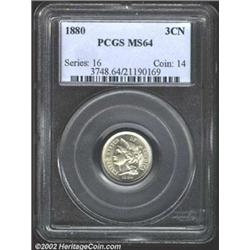 1880 3CN MS64 PCGS.