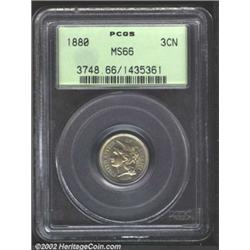 1880 3CN MS66 PCGS.