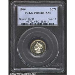 1866 3CN PR65 Deep Cameo PCGS.