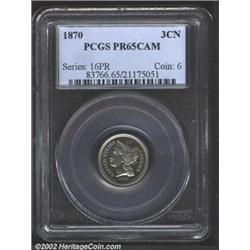 1870 3CN PR65 Cameo PCGS.