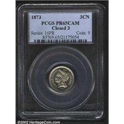 1873 3CN Closed 3 PR65 Cameo PCGS.