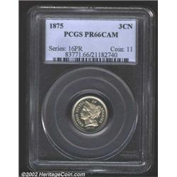 1875 3CN PR66 Cameo PCGS.