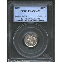 1876 3CN PR65 Cameo PCGS.