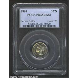1884 3CN PR65 Cameo PCGS.