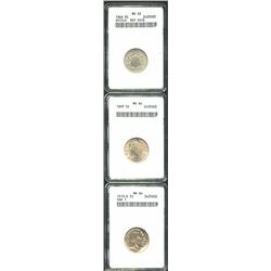 1866 5C Rays MS62 ANACS, attractive, relatively untoned piece with distinct strike, the date is obvi