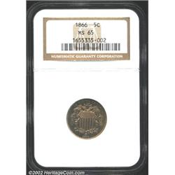 1866 5C Rays MS65 NGC.