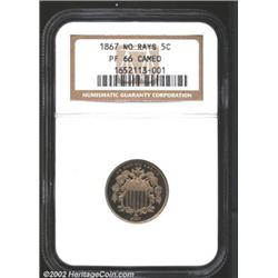 1867 5C No Rays PR66 Cameo NGC.