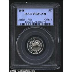 1868 5C PR65 Cameo PCGS.