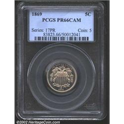 1869 5C PR66 Cameo PCGS.
