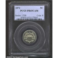 1872 5C PR65 Cameo PCGS.