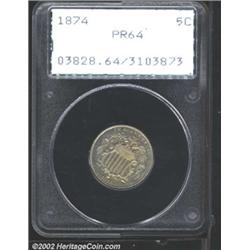 1874 5C PR64 PCGS.