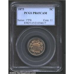 1875 5C PR65 Cameo PCGS.
