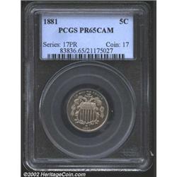 1881 5C PR65 Cameo PCGS.