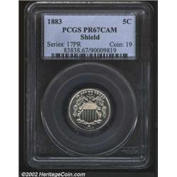 1883 5C Shield PR67 Cameo PCGS.