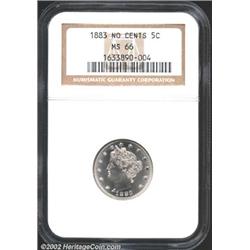 1883 5C No Cents MS66 NGC.