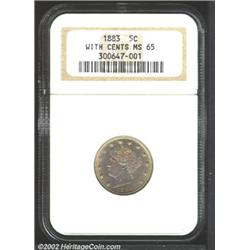 1883 5C With Cents MS65 NGC.