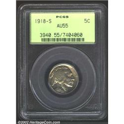 1918-S 5C AU55 PCGS.