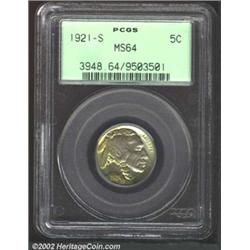 1921-S 5C MS64 PCGS.