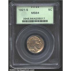 1921-S 5C MS64 PCGS.