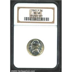 1943-P 5C MS68 NGC.