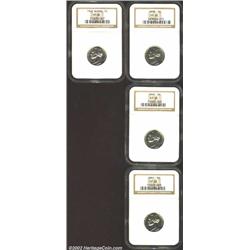 1938 5C PR65 NGC; 1940 PR65 NGC; 1941 PR65 NGC; and a 1942 Type One PR65, all lightly patinated spec
